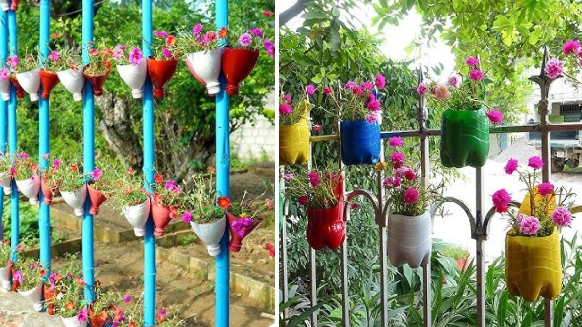Amazing Vertical Garden from Plastic Bottles for Your Front Yard