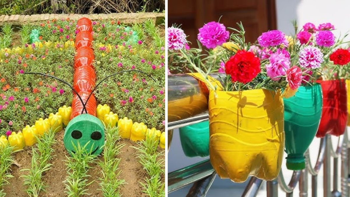 Brilliant, Artistic & Colorful Garden Ideas Using Plastic Bottles for Your Outdoor Oasis