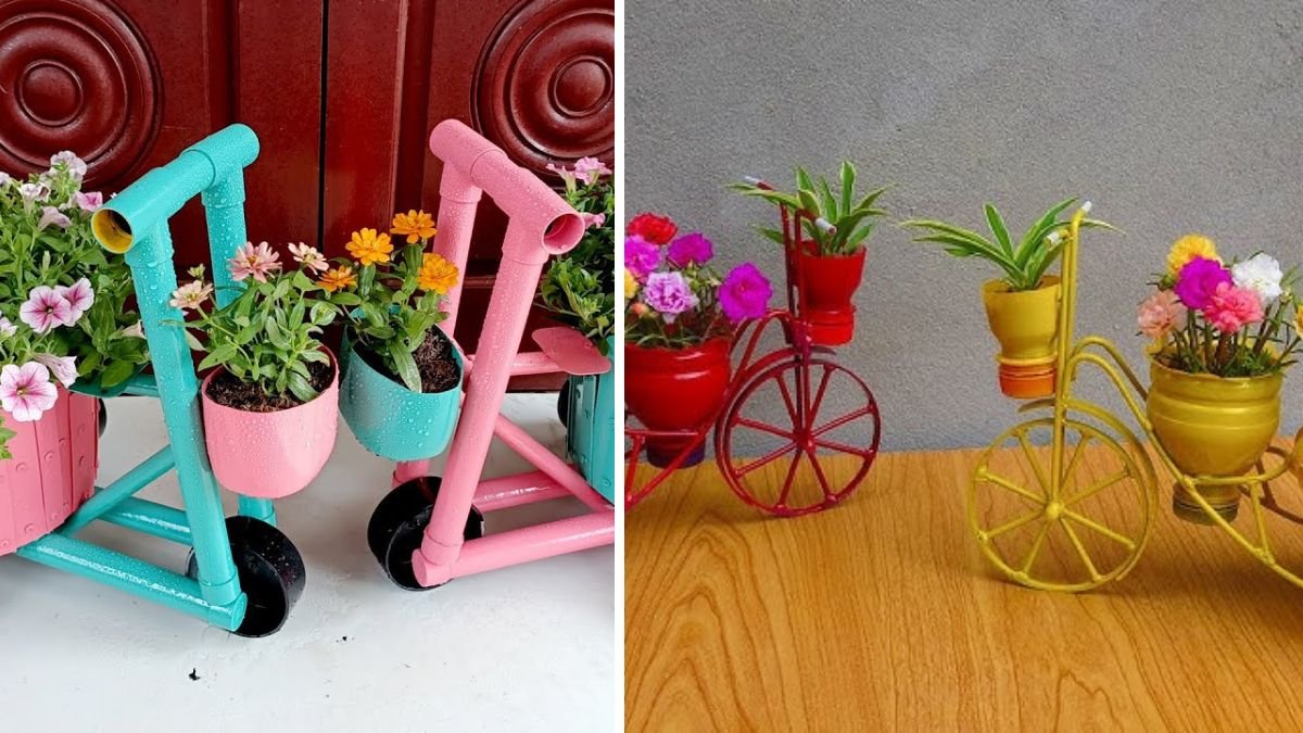 Amazing DIY Bicycle Planter from PVC Pipes: Beautiful Garden Ideas