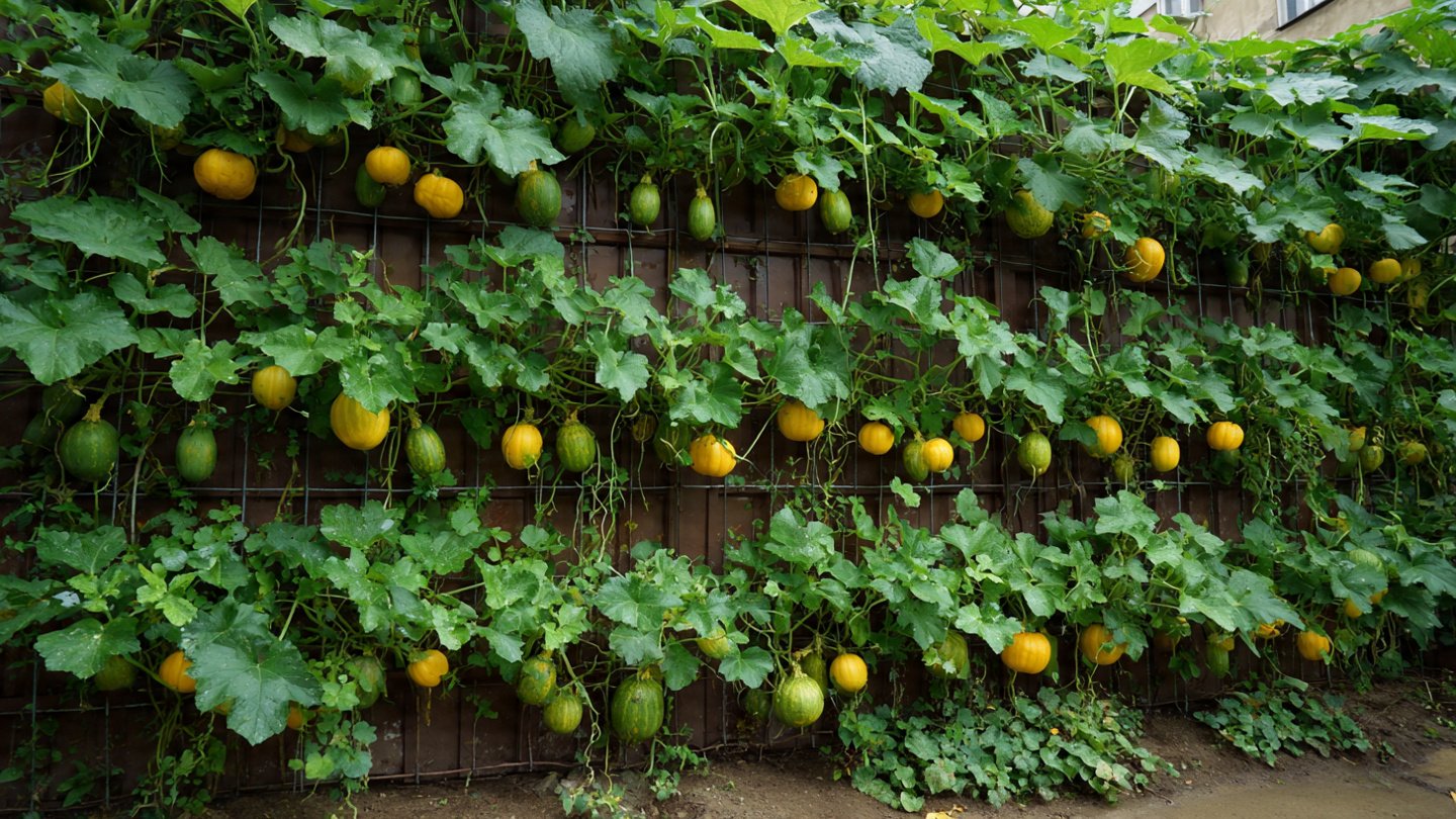 How Can You Create a Vertical Garden of Squash Using a Cattle Panel?