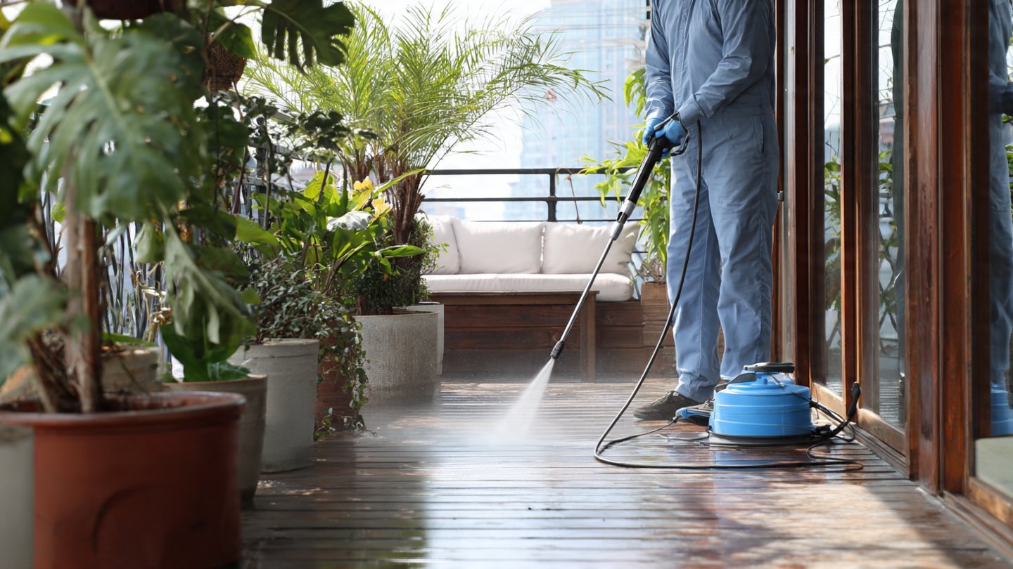 How Can You Clean Your Balcony Floor Effectively While Protecting Your Plants?