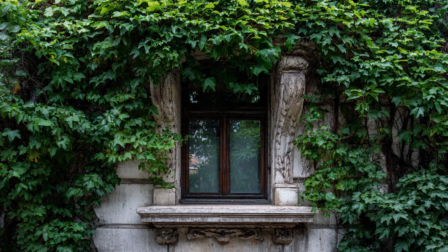 How Can You Encourage Your Ivy to Wrap Around a Window Frame?