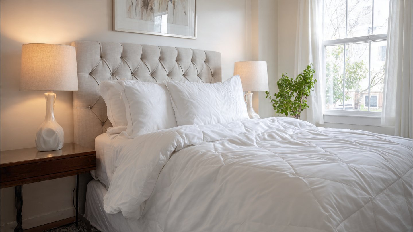 Why Do Professional Stagers Prefer White Bedding in Small Rooms?